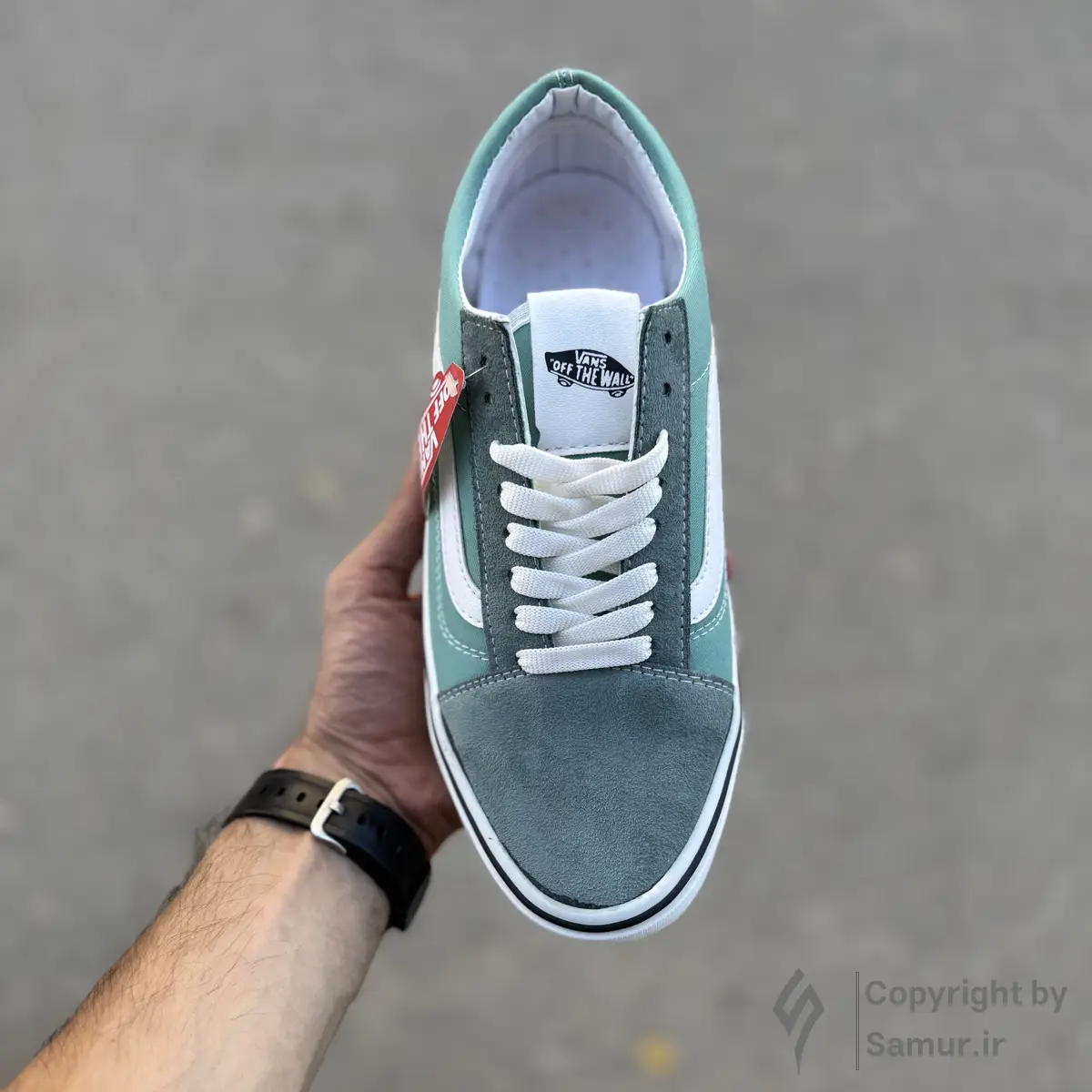 گالری تصاویر کتونی ونس اولد اسکول سبز آبی